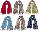 Fusfus WomenS Printed Chiffon Scarves And Stoles, Free Size(Multicolour, Fs2125) Pack Of 6 (Multicolor4)