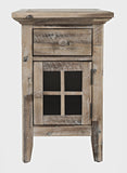 Jofran Inc. Rustic Shores Farmhouse Usb Charging End Table With Storage, Grey Wash