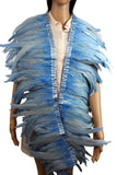 9 Color 2 Yard Long,10-12 inch Height Rooster Coque Feather Fringe Trim, for Skirt Dress Costume Roster Feather Trim (Royal Blue
