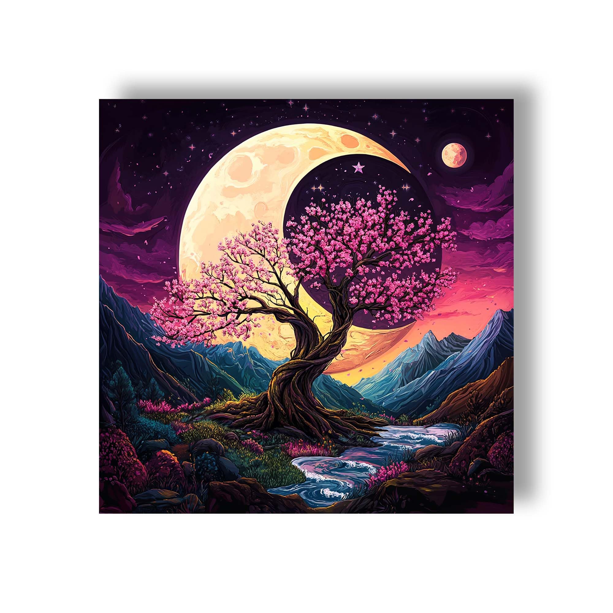 Wergund 5D DIY Diamond Art Moon, Diamond Art Kits for Adults Tree, Diamond Painting Full Drill Crystal Rhinestone Embroidery Cro