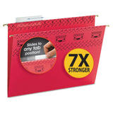 Smead 64043 Tuff Hanging Folder with Easy Slide Tab Letter Red 18/Pack