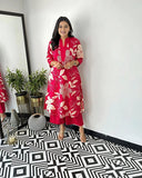 Anni Designer Women'S Rayon Viscose Straight Printed Kurta With Palazzo (Savya Pink_Xl_Pink_X-Large),Pink,XL,,,