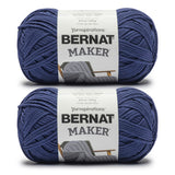 Bernat Maker Navy Yarn - 2 Pack of 250g/8.8oz - 72% Cotton 28% Nylon - #5 Bulky - 290m/317Yards - for Knitting, Crochet and Amig