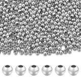 Chuyau 500pcs 2.5mm Platinum Filled Spacer Beads for Jewelry Making Seamless Smooth Metal Brass Beads for DIY Bracelets Necklace