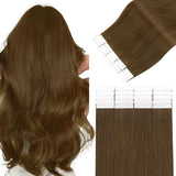 Easyouth Tape ins Human Hair Extensions Brown Tape in Hair Extensions Human Hair Medium Brown Hair Extensions Real Human Hair Ta