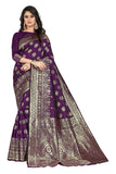 Sugathari Womens Art Silk Purple Kanchipuram Saree (San Pari S-2 Purple)