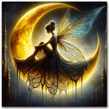 igoodom Diamond Art Kits for Adults, Fairy Diamond Painting Kit, Full Drill Round Moon Diamond Art Kits, DIY Gem Art and Crafts 