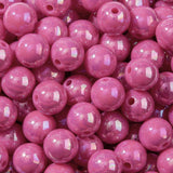 BERMRO 16mm Acrylic Bead 100pcs AB Rose Color Acrylic Focal Bead Chunk Bubblegum Beads for DIY Crafting Necklace Bracelet Jewelr