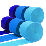 PheiLa Crepe Paper Streamers 6 Rolls 492ft, Blue Crepe Paper Decorations for Birthday Baby Shower Wedding Party Decor DIY Gift W