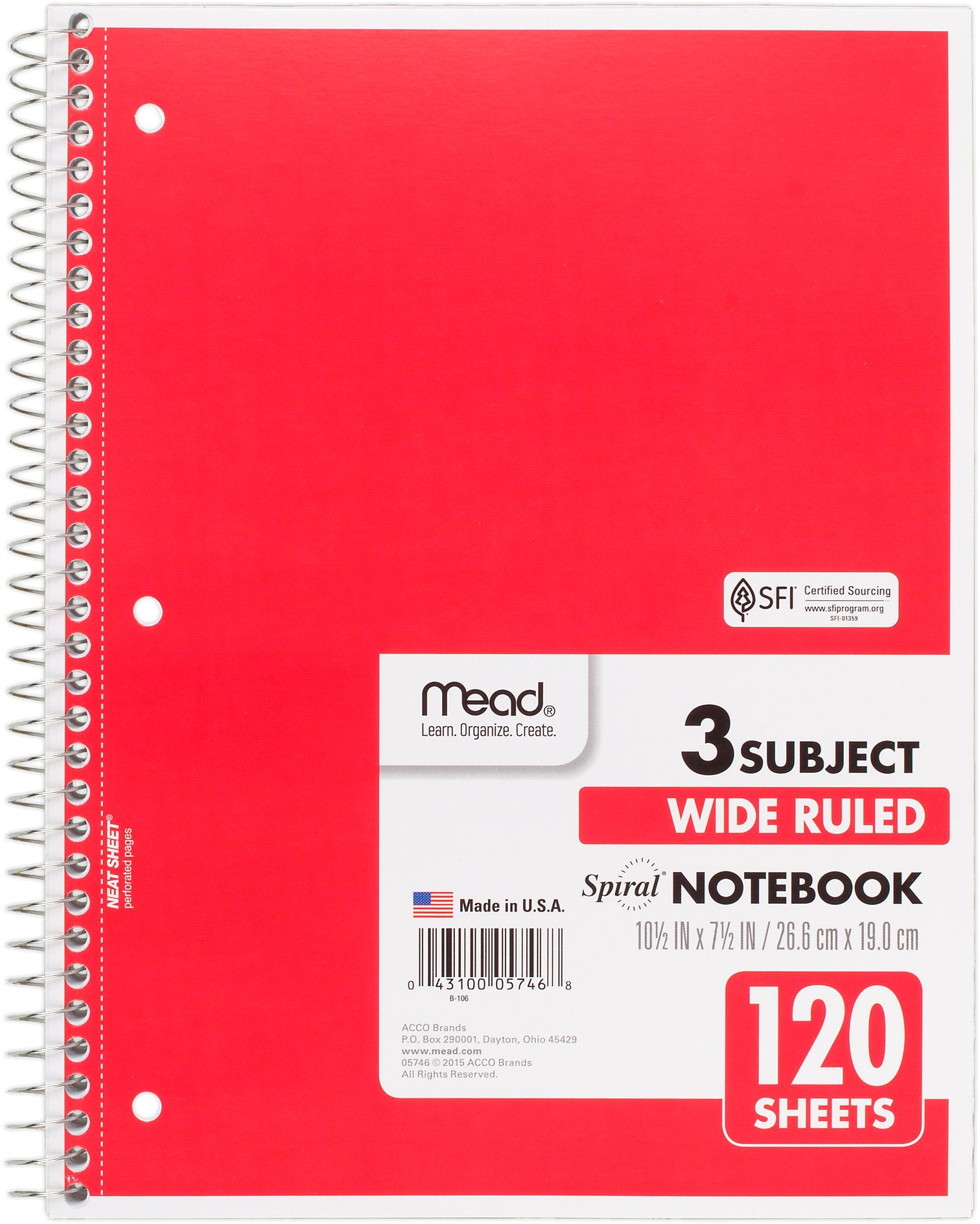 Notebook Spiral 3 Subject 120 Ct [Pack Of 3]