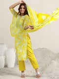 Libas Women Cotton Kurta Set (400347, Yellow, Medium)