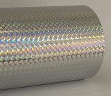 Roll of Prism Sign Vinyl, Holographic 1/4'' Mosaic, Self-Adhesive (24 inch x 10 feet, Silver)