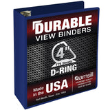 Samsill Durable 4 Inch Binder, Made in The USA, Locking D Ring Binder, Customizable Clear View Cover, Dark Blue, Holds 775 Pages
