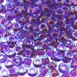 FUCHIA LINED AQUA LUSTER MIYUKI SEED BEADS APPX 20GM TUBE 6/0 ROUND