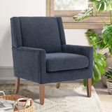 COLAMY Modern Wingback Living Room Chair, Upholstered Fabric Accent Armchair, Single Sofa Chair with Lounge Seat and Wood Legs f