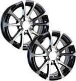 eCustomrim 2-Pack Aluminum Trailer Rims Wheels 5 Lug 14 Avalanche V-Spoke/Black