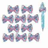 Bow Beads for Pens 10 Pcs Rhinestone Focal Bead for Crafts Fits for Beadable Pens Jewelry Making Braclets Bling Chunky Glitter B
