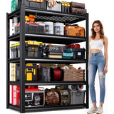 71H Garage Shelving-3000LBS 5 Tier Storage Shelves,Adjustable Heavy Duty Metal Shelving Unit and Storage Large Wire Rack,Utility