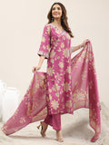 Libas Women'S Silk Blend Kurta Set (400339 Pink M