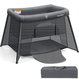 ELEMARA 2 in 1 Travel Crib for Baby,Portable Crib with Bassinet and Mattress,Lightweight Foldable Playpen with Long-Lasting Fram