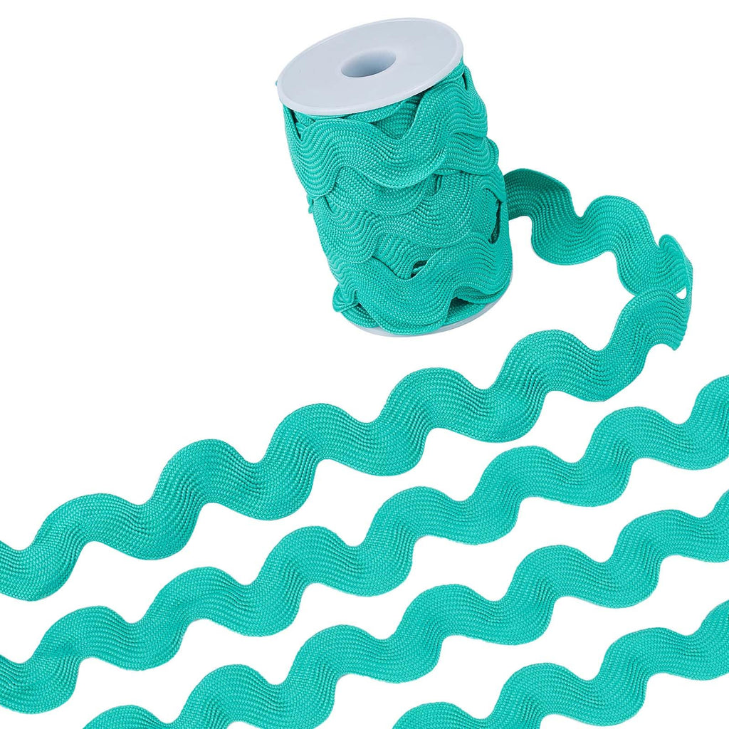 Grosgrain Ribbon Ric Rac GORGECRAFT 10 Yards x 20-34mm Rick Rack Trim Green RIC Rac Ribbon Zig ...