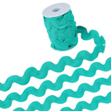 GORGECRAFT 10 Yards x 20-34mm Rick Rack Trim Green RIC Rac Ribbon Zig Zag Trim Wave Bending Fringe Trim Woven Braided Fabric Lac