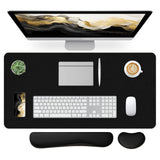 Leather Desk Pad, Black Desk Mat, Non-Slip Desk Protector Mat, Leather Desk Blotter, Computer Desk Pad, Waterproof Desk Mat for 