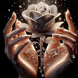 DIY Rose Flower Diamond Art Kits for Adults, Flowers Diamond Painting Kits for Beginners, Diamond Dot, Small Dimond Art Painting