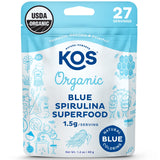 KOS USDA Organic Blue Spirulina Powder, Phycocyanin Vegan Algae Superfood Natural Food Coloring for Smoothies & Protein Drin