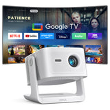 ?Official Licensed Google TV?4K Smart Projector with WiFi and Bluetooth, VOPLLS Outdoor Projectors with Dolby/Auto Focus, Portab