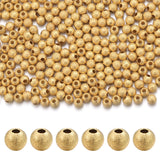Chuyau 300pcs 3mm 18k Gold Frosted Filled Spacer Beads for Jewelry Making Seamless Smooth Metal Brass Beads for DIY Bracelets Ne