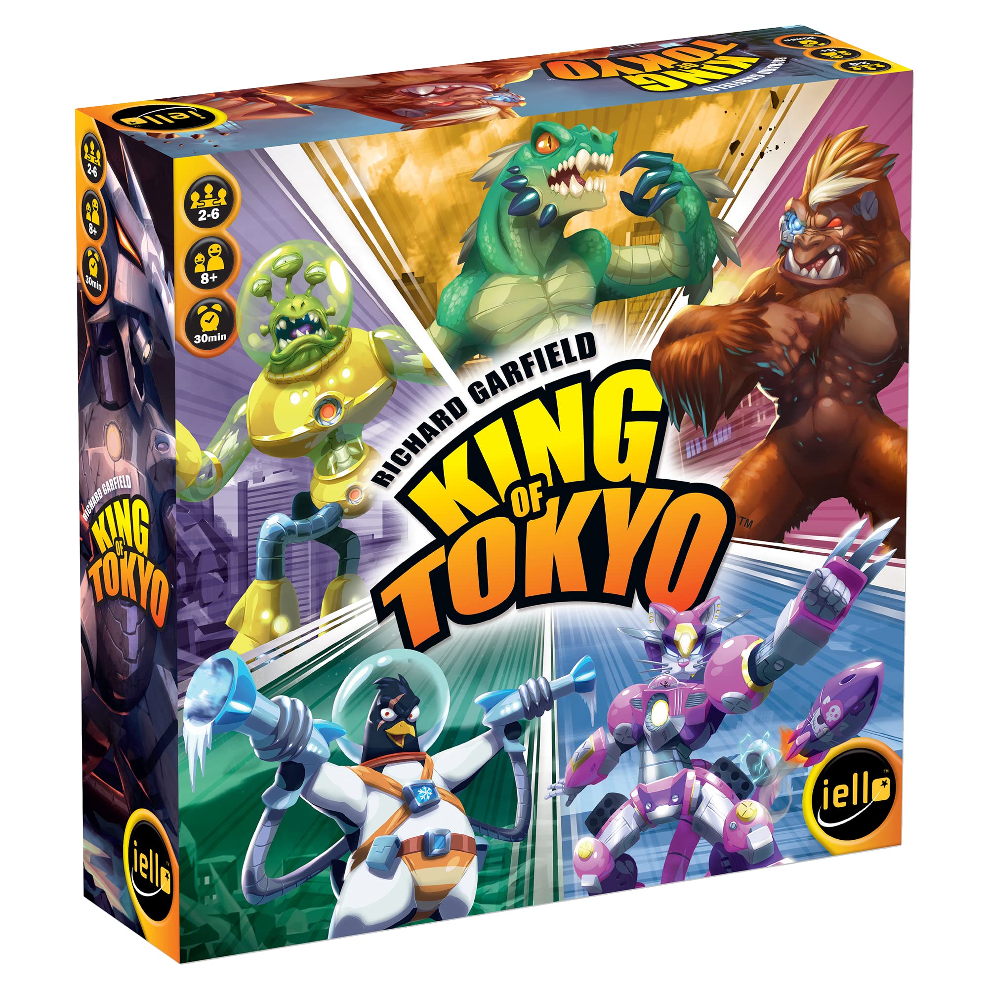 Iello: King Of Tokyo, New Edition, Strategy Board Game, Space Penguin Included In The Box, For 2 To 6 Players, 30 Minute Play Ti