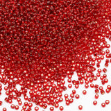 Tibaoffy Transparent Red with Silver Lined Beads Size 8/0 Crafts Glass Seed Beads 3mm for Jewelry Making (Total About 100g About