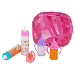 fash n kolor, My Sweet Baby Disappearing Doll Feeding Set | Baby Care 6 Piece Doll Feeding Set for Toy Stroller | 2 Milk & Juice