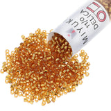 Miyuki Delica Seed Beads - Size 11/0 (1.6 mm), DB1201, Silver-Lined Marigold, 7.2 g, Approx. 1440 Beads, Made in Japan