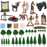 ONEST 41 Pieces Native American Figurines Indian Figurines Indians Historical Plastic Action Figures for Projects Decoration Bir
