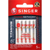 SINGER Titanium Universal Ball Point Machine Needles for Knit Fabric, Assorted Sizes, 5Count