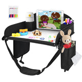 UTOLOVE Kids Travel Tray, Travel Tray for Kid, Toddler Road Trip Essentials with Drawing Kit, Car Seat Trays for Toddler, Black