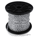 Yaocom 300 ft Galvanized Steel Hanging Jack Chain Silver Metal Link Chain Roll Spool for Light Fixture,Bird Feeders,Overhead Lig
