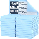 Chucks Pads Disposable [300-Pads] Underpads 17x24 | Incontinence Chux Pads Light Absorbent Fluff Protective Bed, Pee Pads for Ba