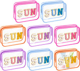 Kacctyen 8 Pcs Clear Sun Makeup Bags Bulk Summer Beach Sunscreen Pouch Waterproof Toiletry Cosmetic Zippered Organizer with Prep