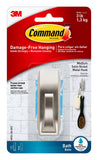 Command Modern Reflections Metal Bath Hook, Medium, Satin Nickel, 1Hook with WaterResistant Strips (MR02SNBES), Organize you