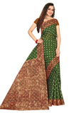 Tamaira Fashion Womens Plain Weave Pure Cotton Saree Without Blouse Piece(2355_Dark Green)
