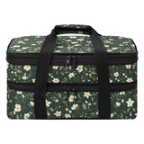 Eraedgza Tiny White Flowers Insulated Casserole Carrier for Hot Cold Dish