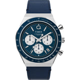 Timex Diver Inspired Analog Watch For Man With Blue Round Dial & Black Leather Strap Band Water Resistant Men'S Wrist Watches - 
