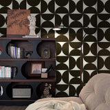 Dimoon 236x17.3Geometric Peel and Stick Wallpaper Brown and Beige Wallpaper Square Contact Paper Thicken Waterproof Vintage Self