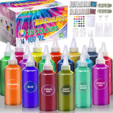 Tie Dye Kit - PATIFEED 3.4oz 25 Colours Tie Dye Kits for Kids, Non-Toxic Tye Dye Kit for Large Groups, Fabric Dye Supplies for A