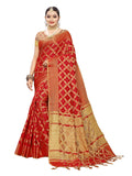 Satrani Women Cotton Saree(1415ST148_Red_One Size)