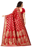 Sugathari Womens Banarasi Saree Pure Kanjivaram Silk Saree Soft New Ladies 2023 Design Wear Pattu Sarees Latest Cotton Party Sari Collections With Blouse Piece For Wedding Sadi (Pari 75 Red)