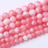 Round Loose Beads Natural Gem Beads Crystal Energy Stone Beads for Jewelry Making 15 (Pink Persian Jade, 12MM)